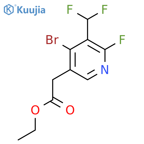 Ethyl 4-bromo-3-(difluoromethyl)-2-fluoropyridine-5-acetate structure