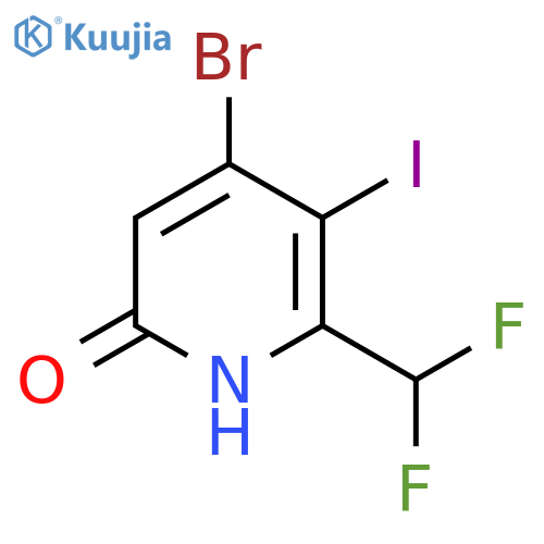 4-Bromo-2-(difluoromethyl)-6-hydroxy-3-iodopyridine structure