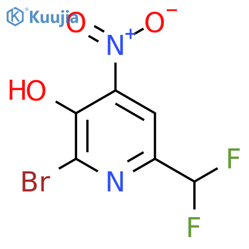 2-Bromo-6-(difluoromethyl)-3-hydroxy-4-nitropyridine structure