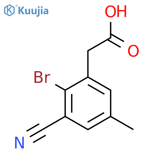 2-Bromo-3-cyano-5-methylphenylacetic acid structure