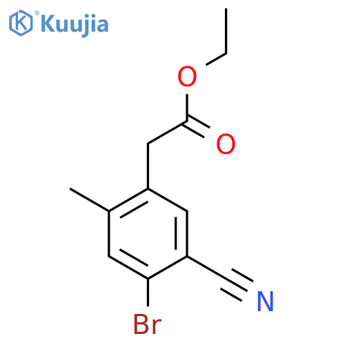 Ethyl 4-bromo-5-cyano-2-methylphenylacetate structure