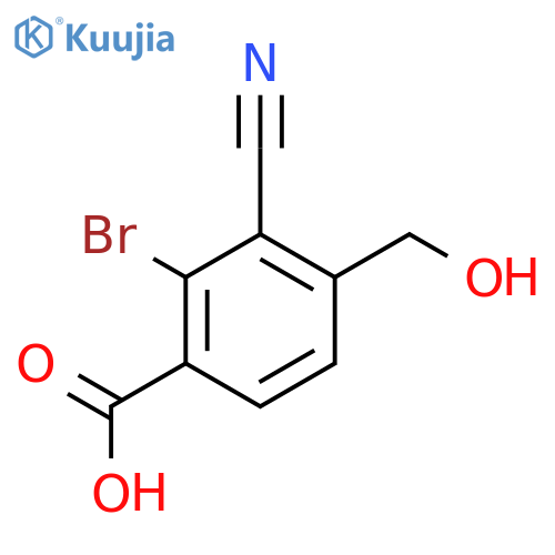 2-Bromo-3-cyano-4-(hydroxymethyl)benzoic acid structure