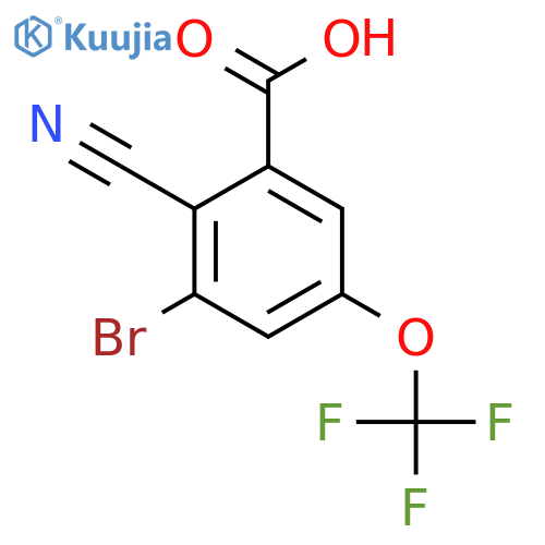 3-Bromo-2-cyano-5-(trifluoromethoxy)benzoic acid structure