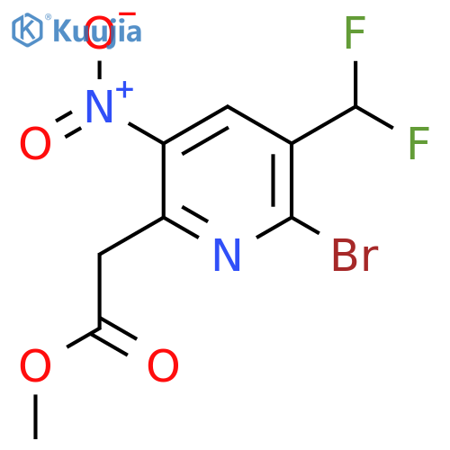 Methyl 2-bromo-3-(difluoromethyl)-5-nitropyridine-6-acetate structure