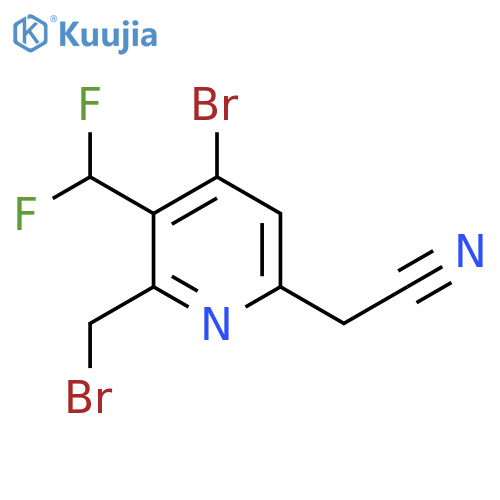 4-Bromo-2-(bromomethyl)-3-(difluoromethyl)pyridine-6-acetonitrile structure