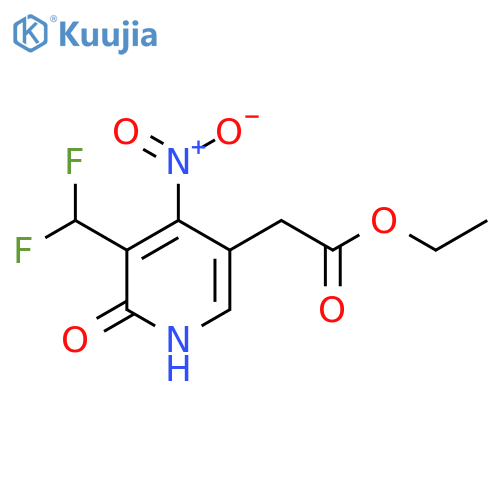 Ethyl 3-(difluoromethyl)-2-hydroxy-4-nitropyridine-5-acetate structure