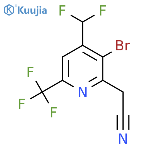 3-Bromo-4-(difluoromethyl)-6-(trifluoromethyl)pyridine-2-acetonitrile structure