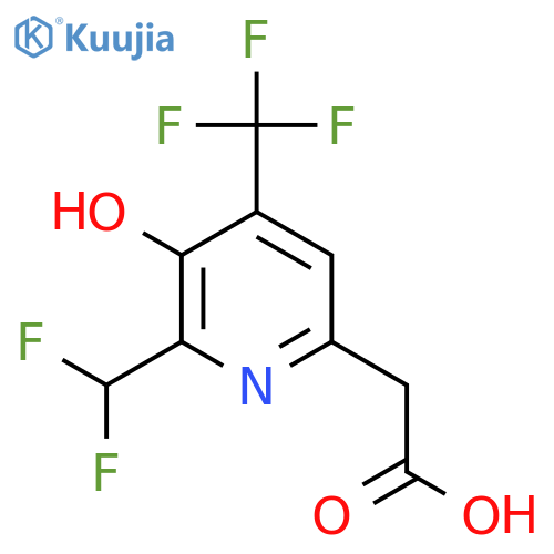 2-(Difluoromethyl)-3-hydroxy-4-(trifluoromethyl)pyridine-6-acetic acid structure