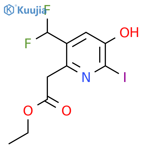 Ethyl 3-(difluoromethyl)-5-hydroxy-6-iodopyridine-2-acetate structure