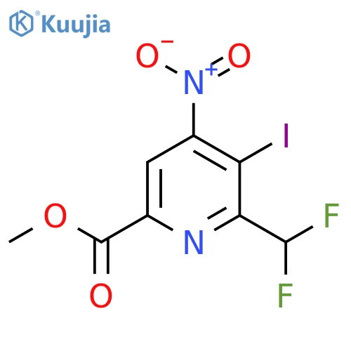Methyl 2-(difluoromethyl)-3-iodo-4-nitropyridine-6-carboxylate structure