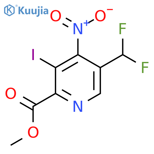 Methyl 5-(difluoromethyl)-3-iodo-4-nitropyridine-2-carboxylate structure