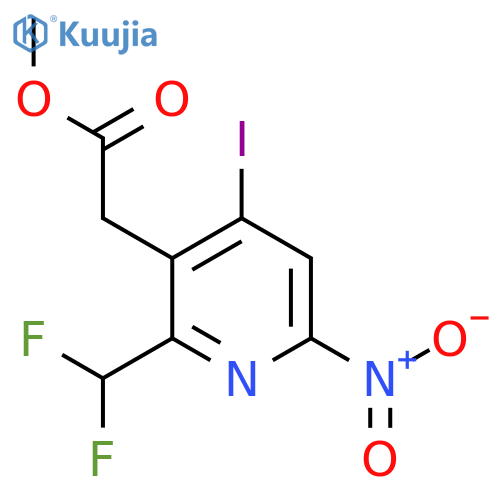 Methyl 2-(difluoromethyl)-4-iodo-6-nitropyridine-3-acetate structure