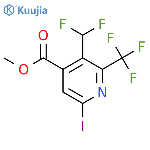 Methyl 3-(difluoromethyl)-6-iodo-2-(trifluoromethyl)pyridine-4-carboxylate structure