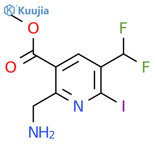 Methyl 2-(aminomethyl)-5-(difluoromethyl)-6-iodopyridine-3-carboxylate structure