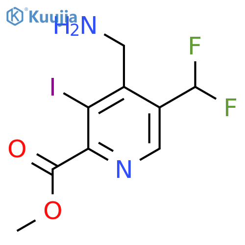 Methyl 4-(aminomethyl)-5-(difluoromethyl)-3-iodopyridine-2-carboxylate structure