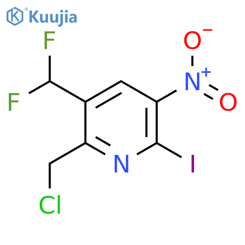 2-(Chloromethyl)-3-(difluoromethyl)-6-iodo-5-nitropyridine structure