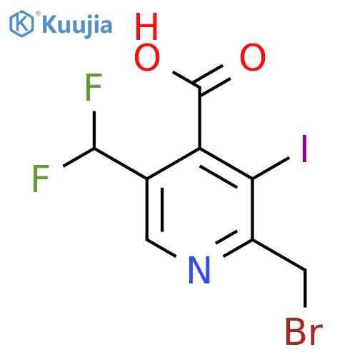 2-(Bromomethyl)-5-(difluoromethyl)-3-iodopyridine-4-carboxylic acid structure