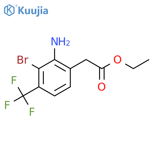 Ethyl 2-amino-3-bromo-4-(trifluoromethyl)phenylacetate structure