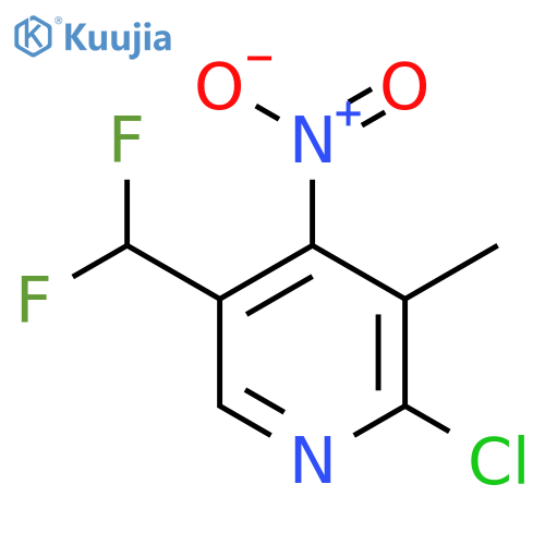 2-Chloro-5-(difluoromethyl)-3-methyl-4-nitropyridine structure