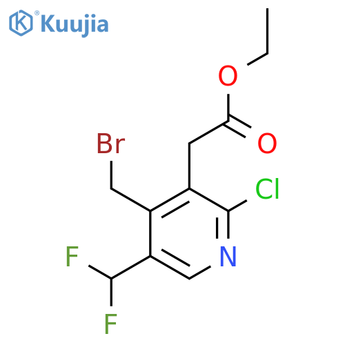 Ethyl 4-(bromomethyl)-2-chloro-5-(difluoromethyl)pyridine-3-acetate structure