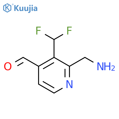 2-(Aminomethyl)-3-(difluoromethyl)pyridine-4-carboxaldehyde structure