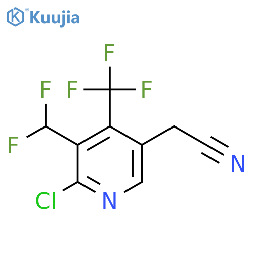 2-Chloro-3-(difluoromethyl)-4-(trifluoromethyl)pyridine-5-acetonitrile structure