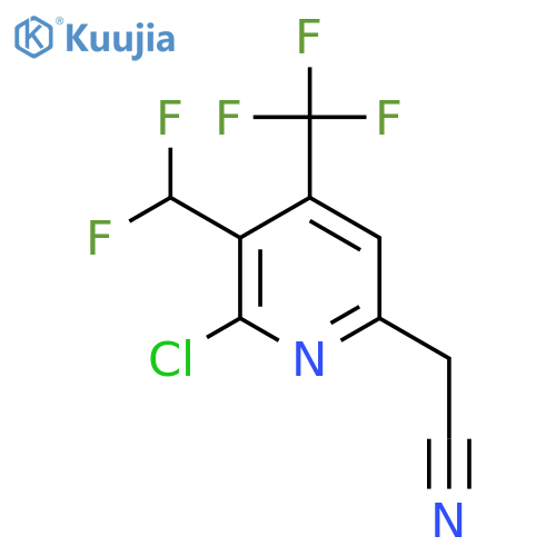 2-Chloro-3-(difluoromethyl)-4-(trifluoromethyl)pyridine-6-acetonitrile structure