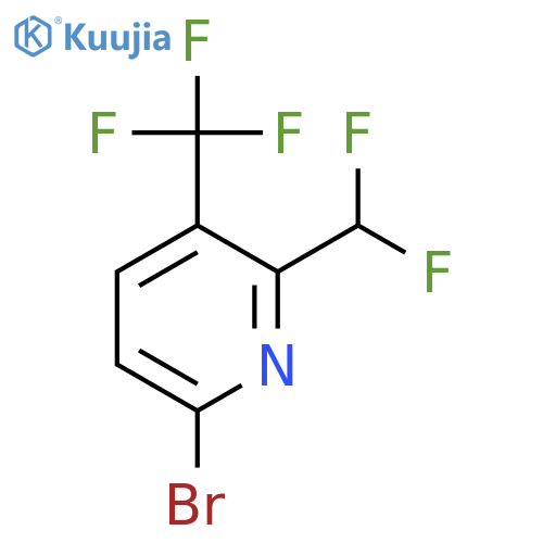 6-Bromo-2-(difluoromethyl)-3-(trifluoromethyl)pyridine structure