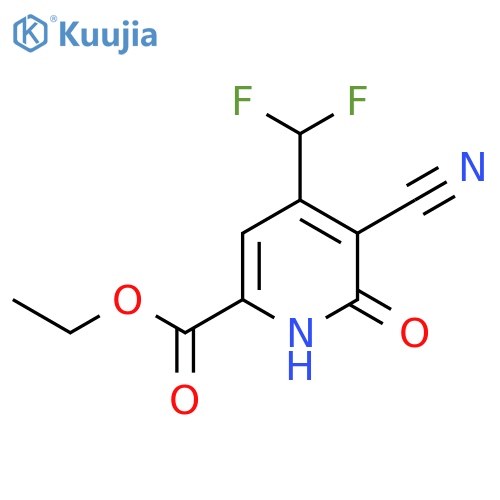 Ethyl 3-cyano-4-(difluoromethyl)-2-hydroxypyridine-6-carboxylate structure
