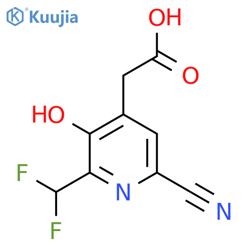 6-Cyano-2-(difluoromethyl)-3-hydroxypyridine-4-acetic acid structure
