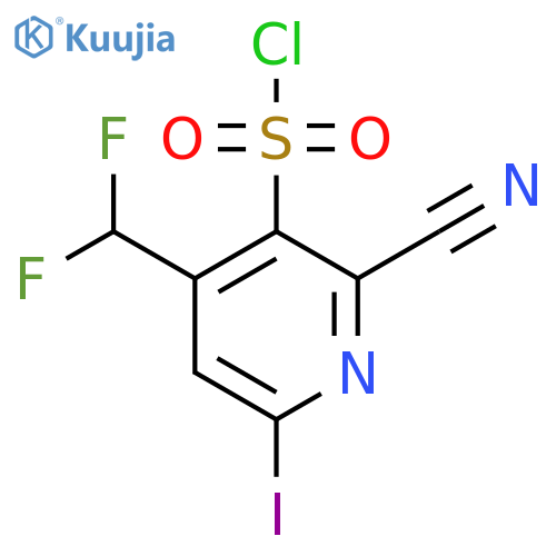 2-Cyano-4-(difluoromethyl)-6-iodopyridine-3-sulfonyl chloride structure