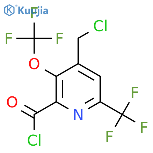 4-(Chloromethyl)-3-(trifluoromethoxy)-6-(trifluoromethyl)pyridine-2-carbonyl chloride structure