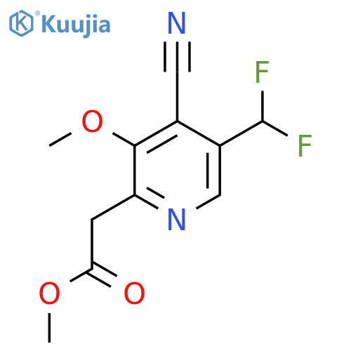 Methyl 4-cyano-5-(difluoromethyl)-3-methoxypyridine-2-acetate structure