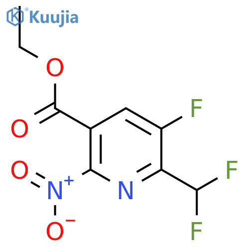 Ethyl 2-(difluoromethyl)-3-fluoro-6-nitropyridine-5-carboxylate structure