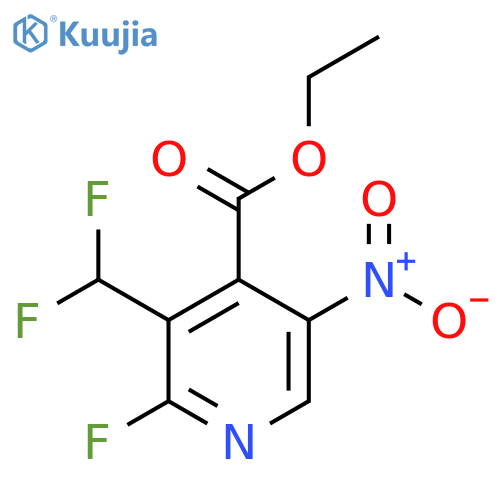 Ethyl 3-(difluoromethyl)-2-fluoro-5-nitropyridine-4-carboxylate structure