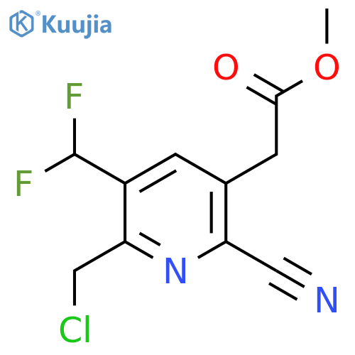 Methyl 2-(chloromethyl)-6-cyano-3-(difluoromethyl)pyridine-5-acetate structure