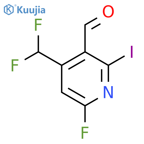 4-(Difluoromethyl)-6-fluoro-2-iodopyridine-3-carboxaldehyde structure