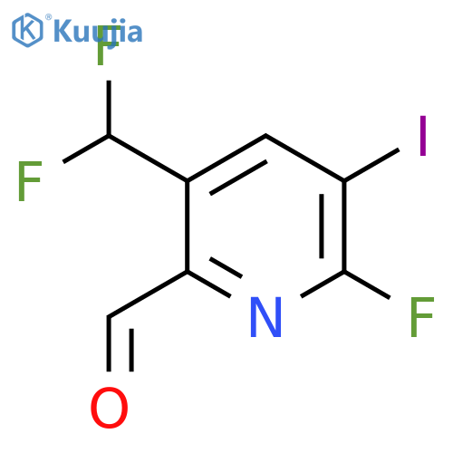 5-(Difluoromethyl)-2-fluoro-3-iodopyridine-6-carboxaldehyde structure