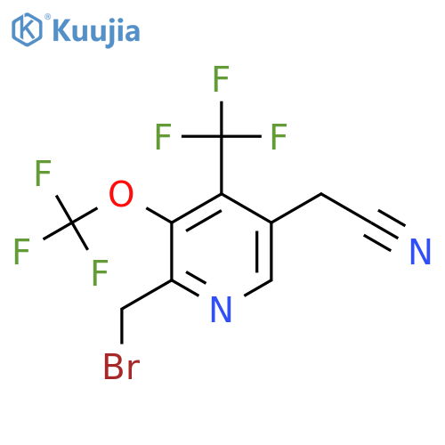 2-(Bromomethyl)-3-(trifluoromethoxy)-4-(trifluoromethyl)pyridine-5-acetonitrile structure