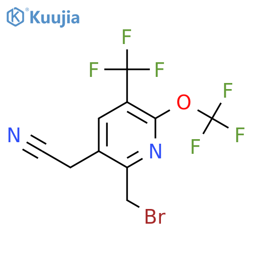 2-(Bromomethyl)-6-(trifluoromethoxy)-5-(trifluoromethyl)pyridine-3-acetonitrile structure