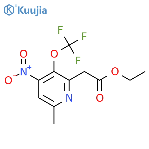 Ethyl 6-methyl-4-nitro-3-(trifluoromethoxy)pyridine-2-acetate structure