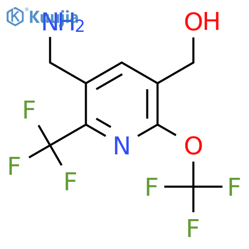 3-(Aminomethyl)-6-(trifluoromethoxy)-2-(trifluoromethyl)pyridine-5-methanol structure