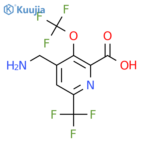 4-(Aminomethyl)-3-(trifluoromethoxy)-6-(trifluoromethyl)pyridine-2-carboxylic acid structure