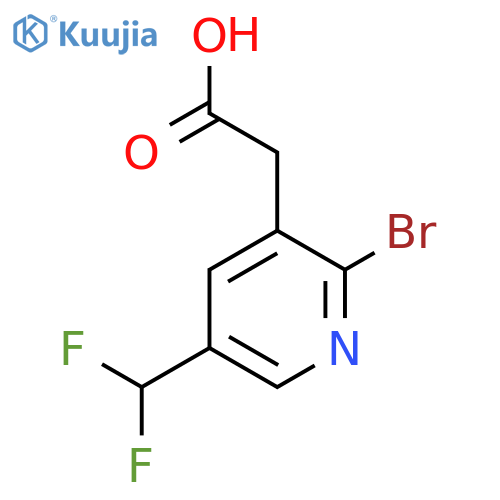 2-Bromo-5-(difluoromethyl)pyridine-3-acetic acid structure