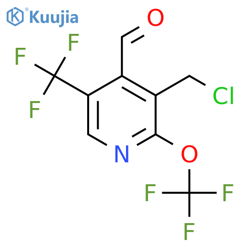 3-(Chloromethyl)-2-(trifluoromethoxy)-5-(trifluoromethyl)pyridine-4-carboxaldehyde structure