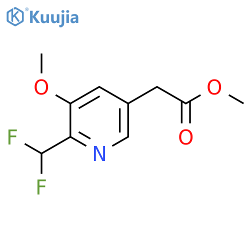 Methyl 2-(difluoromethyl)-3-methoxypyridine-5-acetate structure