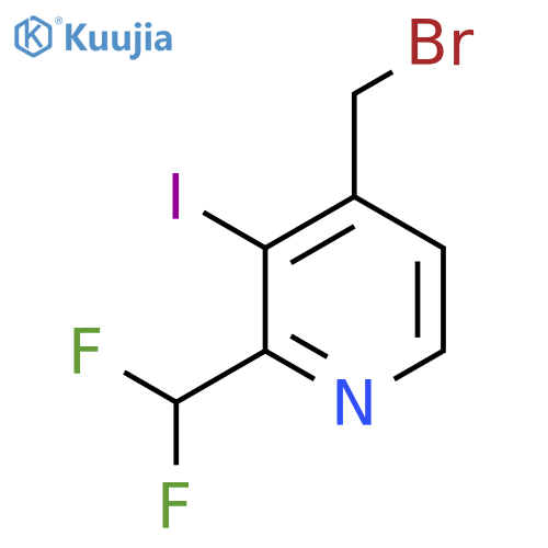 4-(Bromomethyl)-2-(difluoromethyl)-3-iodopyridine structure
