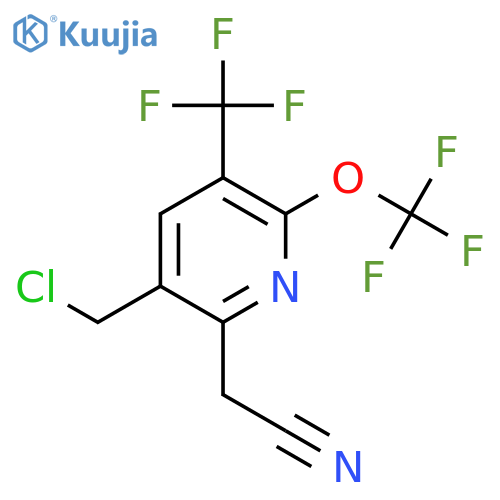 5-(Chloromethyl)-2-(trifluoromethoxy)-3-(trifluoromethyl)pyridine-6-acetonitrile structure