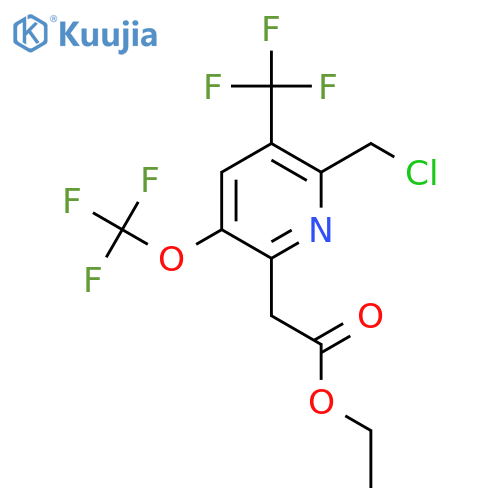 Ethyl 2-(chloromethyl)-5-(trifluoromethoxy)-3-(trifluoromethyl)pyridine-6-acetate structure