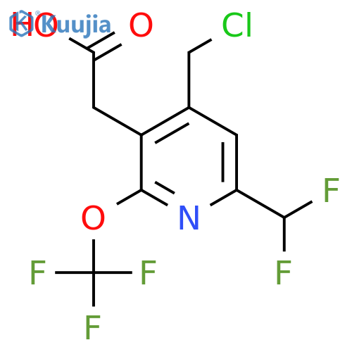 4-(Chloromethyl)-6-(difluoromethyl)-2-(trifluoromethoxy)pyridine-3-acetic acid structure